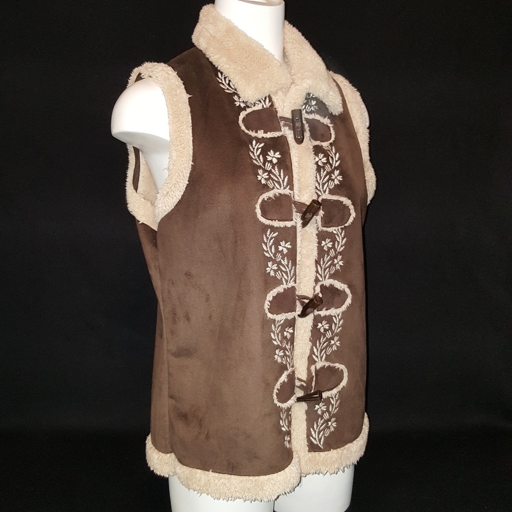 Pure Simple Natural Chic Faux Suede Wool Vest